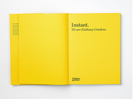 Embassy Gardens brochure design by Jaques Vanzo