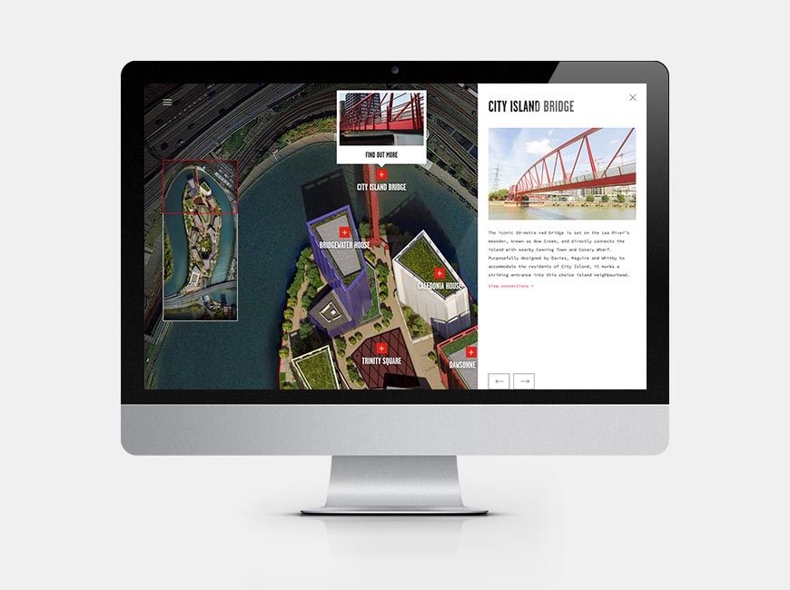 London City Island website - homepage design
