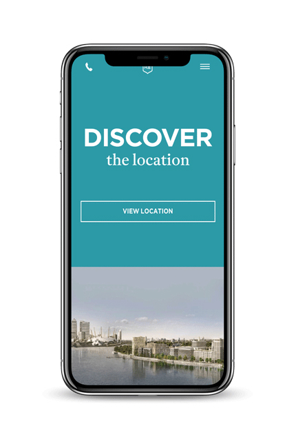 Royal Wharf website design and build - mobile layout